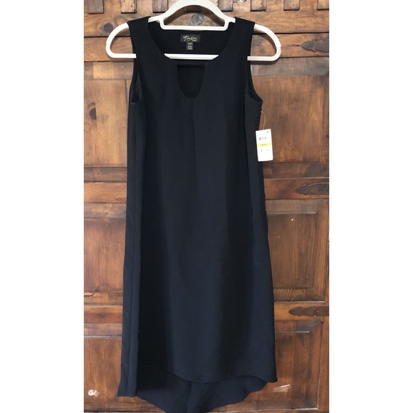 Thalia Sodi Embellished Shift High and Low Hem Black Dress Women’s Small - Picture 1 of 5